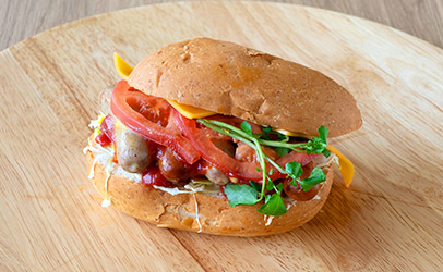 Sausage salsa sandwich